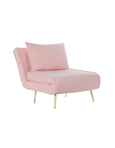 SOFA CAMA POLIESTER METAL 90X90X84 ROSA PALO