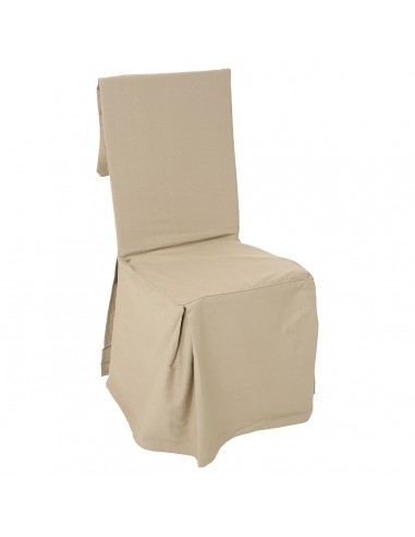 Funda de silla, algodón, beige, beige, 45x130 cm