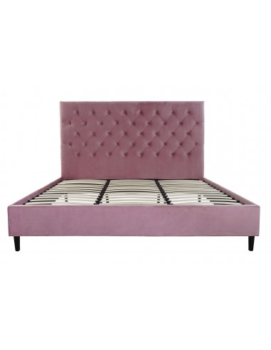 CAMA MADERA METAL 187X210X137 CAPITONE ROSA